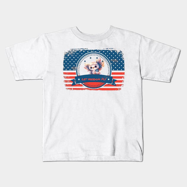 Retro Let Freedom Fly American Flag Kids T-Shirt by  Big Foot Shirt Shop